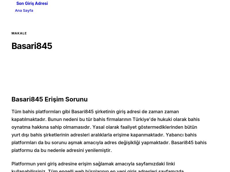 Basari845 - Son Giriş Adresi - Ekran Görüntüsü