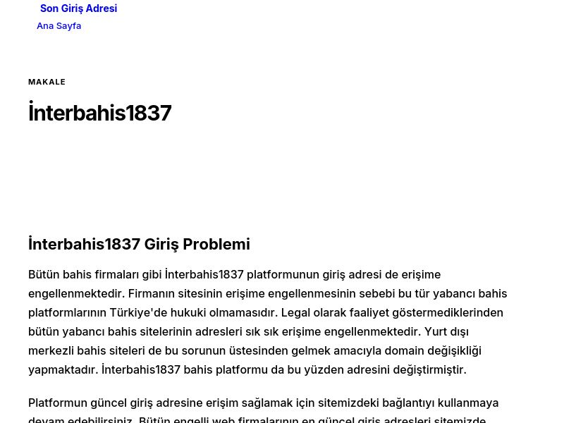 İnterbahis1837 - Son Giriş Adresi - Ekran Görüntüsü