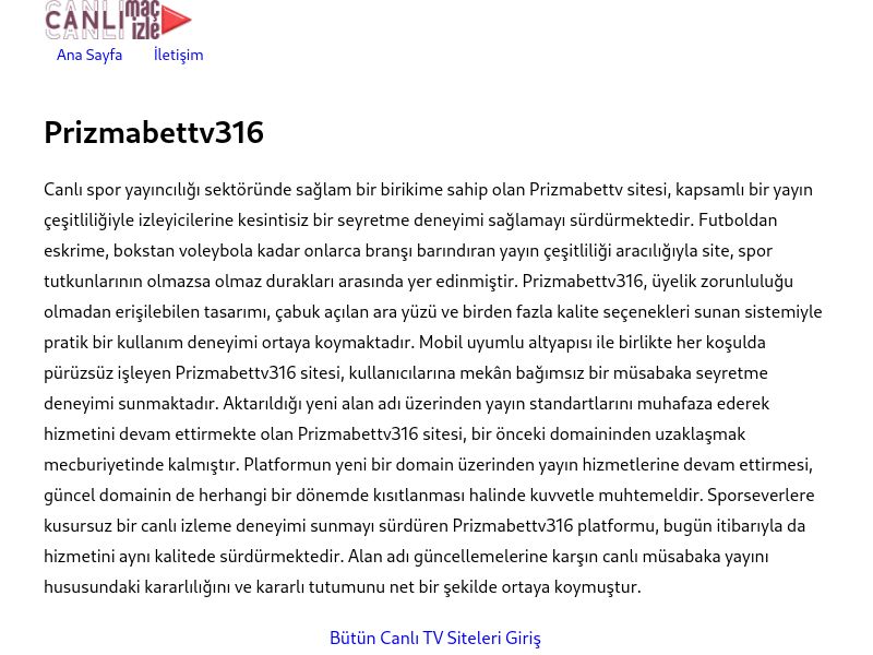 Prizmabettv316 Güncel Link - Ekran Görüntüsü