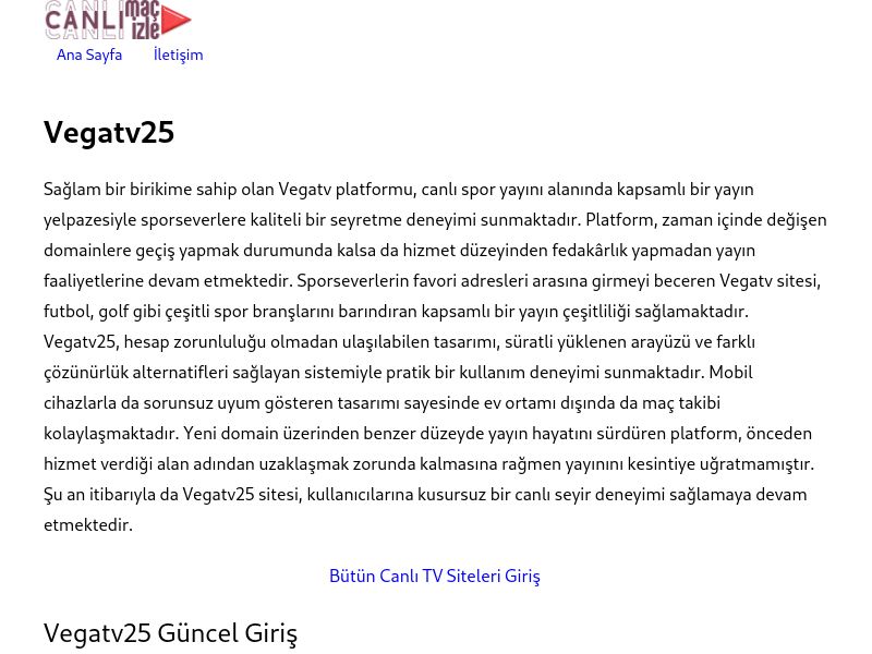 Vegatv25 Giriş Linki - Ekran Görüntüsü