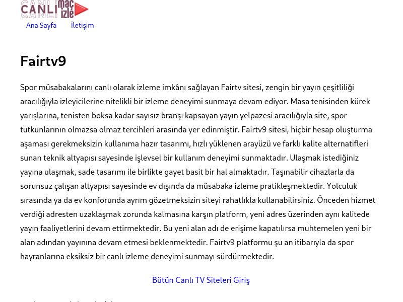 Fairtv9 Güncel Link - Ekran Görüntüsü