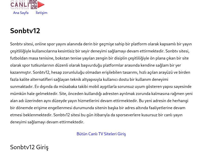 Sonbtv12 Giriş Bilgileri - Ekran Görüntüsü