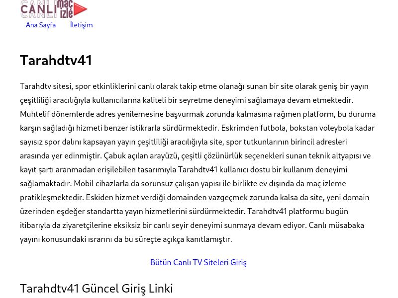 Tarahdtv41 Giriş Bilgileri - Ekran Görüntüsü