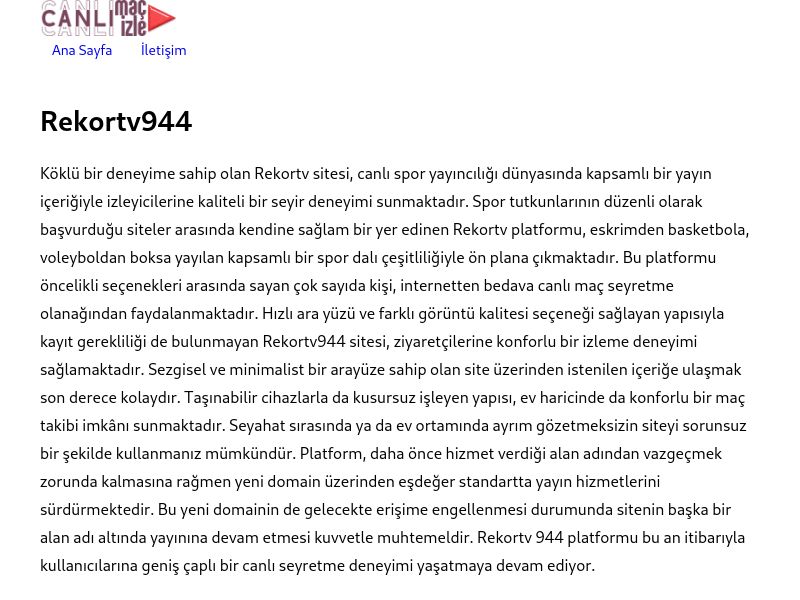 Rekortv944 Giriş Bilgileri - Ekran Görüntüsü