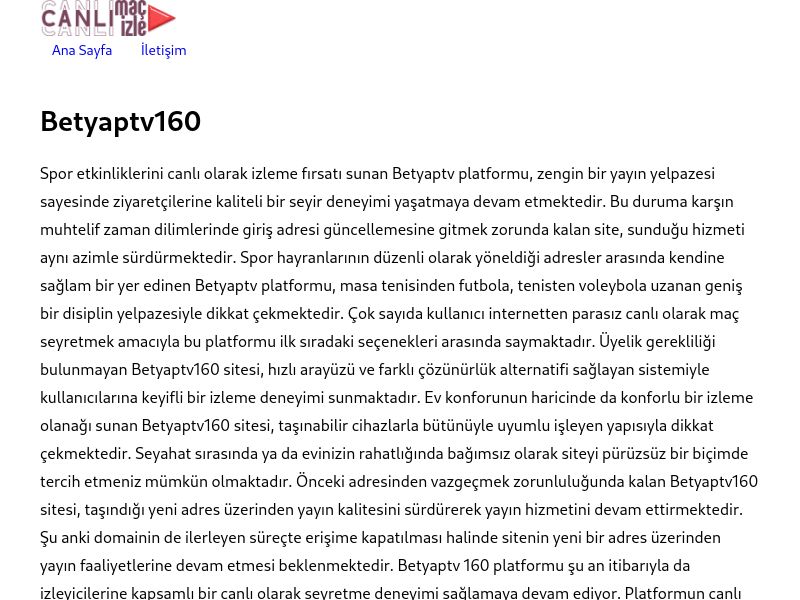 Betyaptv160 Güncel Giriş Adresi Linki - Ekran Görüntüsü