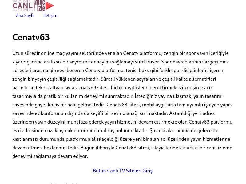 Cenatv63 Güncel Giriş Adresi Linki - Ekran Görüntüsü