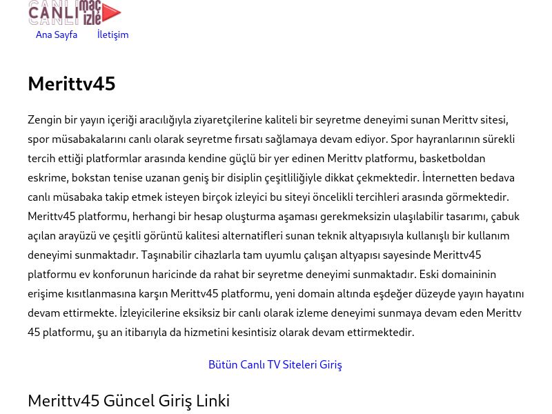 Merittv45 Güncel Giriş - Ekran Görüntüsü