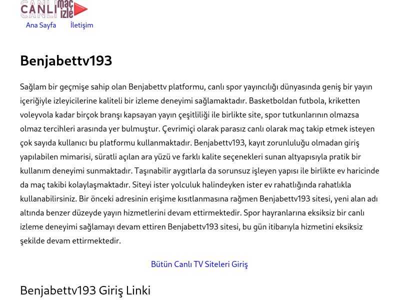 Benjabettv193 Giriş - Ekran Görüntüsü