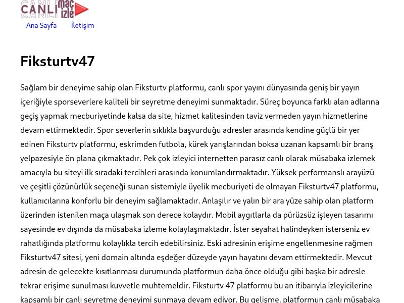 Fiksturtv47 - Ekran Görüntüsü