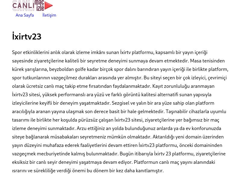 İxirtv23 Güncel Link - Ekran Görüntüsü