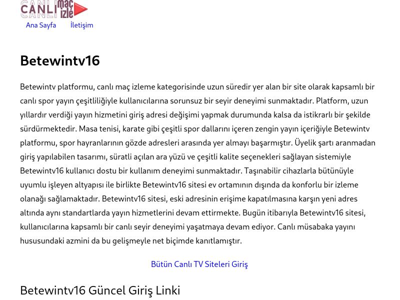 Betewintv16 Giriş Adresi - Ekran Görüntüsü