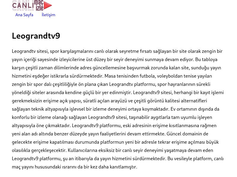 Leograndtv9 Güncel Giriş Adresi Linki - Ekran Görüntüsü