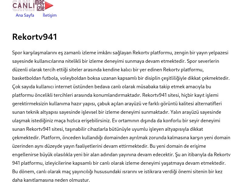 Rekortv941 Giriş Adresi - Ekran Görüntüsü