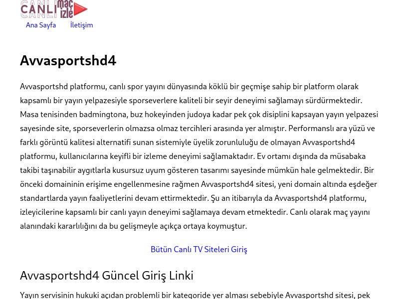 Avvasportshd4 Yeni Adres - Ekran Görüntüsü