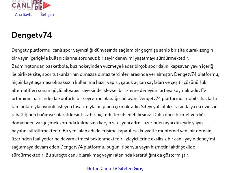 Dengetv74 Giriş - Ekran Görüntüsü