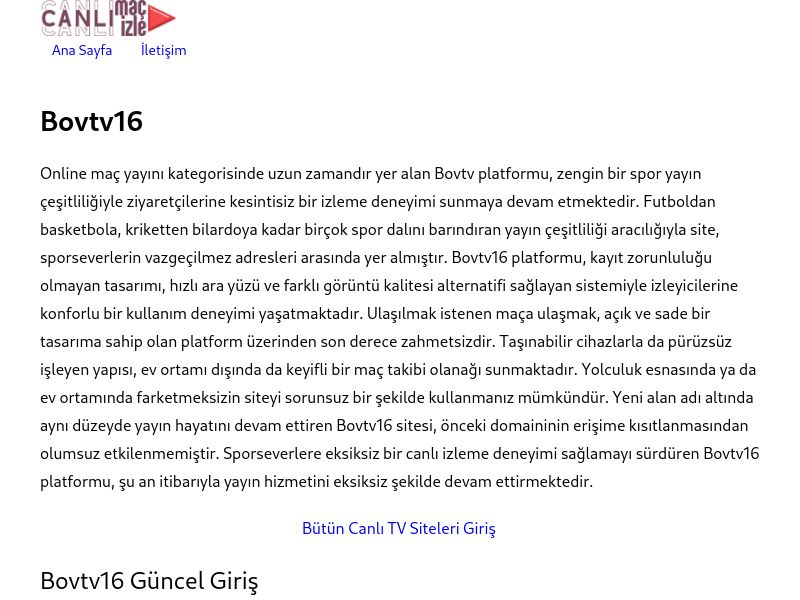 Bovtv16 Güncel Giriş Adresi - Ekran Görüntüsü