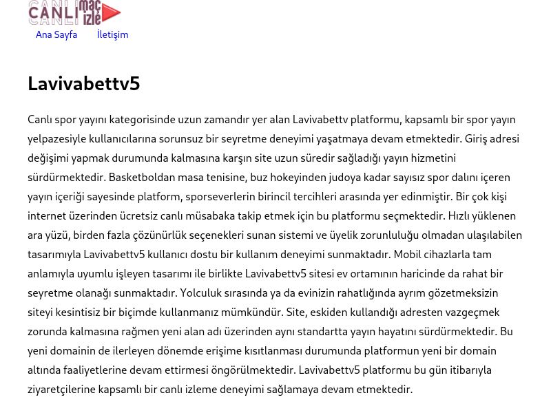 Lavivabettv5 Yeni Adres - Ekran Görüntüsü