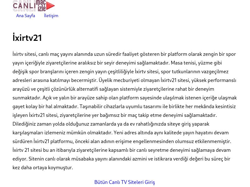 İxirtv21 Güncel Giriş Adresi Linki - Ekran Görüntüsü