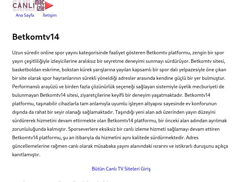 Betkomtv14 Güncel Giriş Adresi - Ekran Görüntüsü