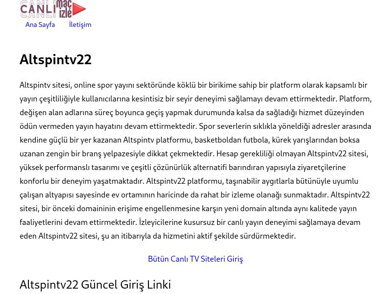 Altspintv22 Yeni Adres - Ekran Görüntüsü