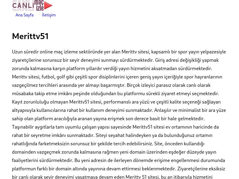 Merittv51 Güncel Giriş Adresi Linki - Ekran Görüntüsü