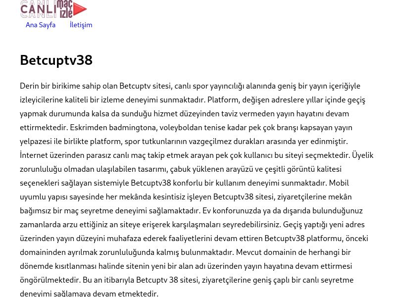 Betcuptv38 Yeni Adres - Ekran Görüntüsü
