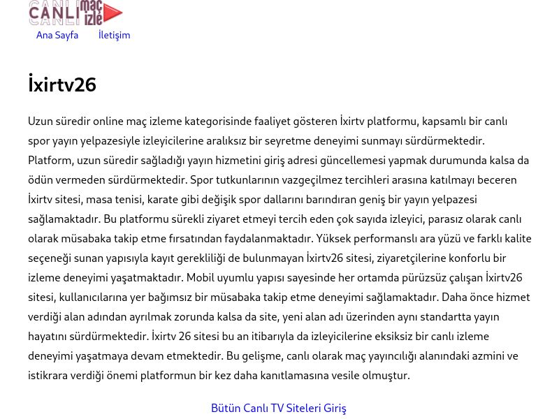 İxirtv26 Yeni Adres - Ekran Görüntüsü