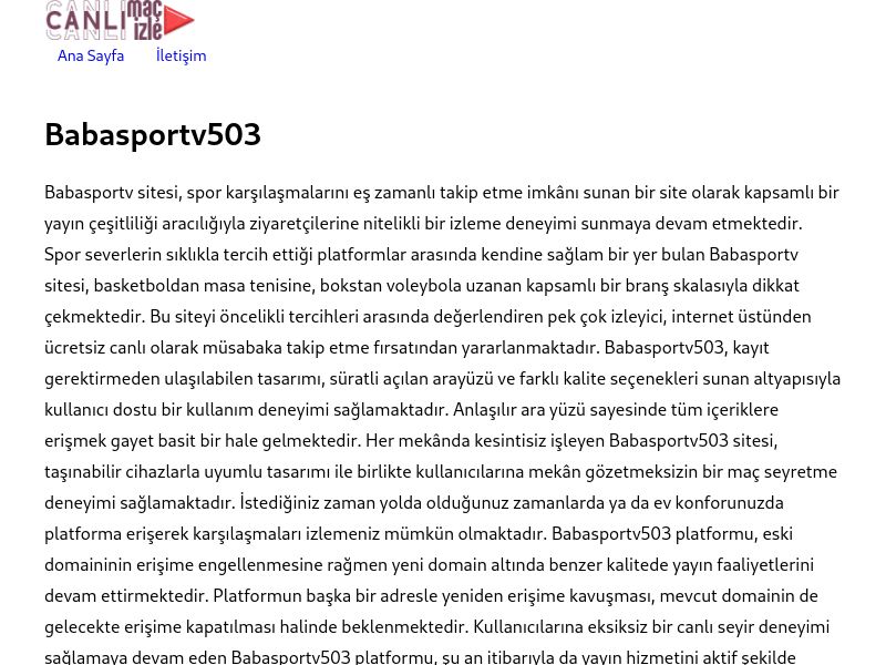 Babasportv503 Giriş Adresi - Ekran Görüntüsü