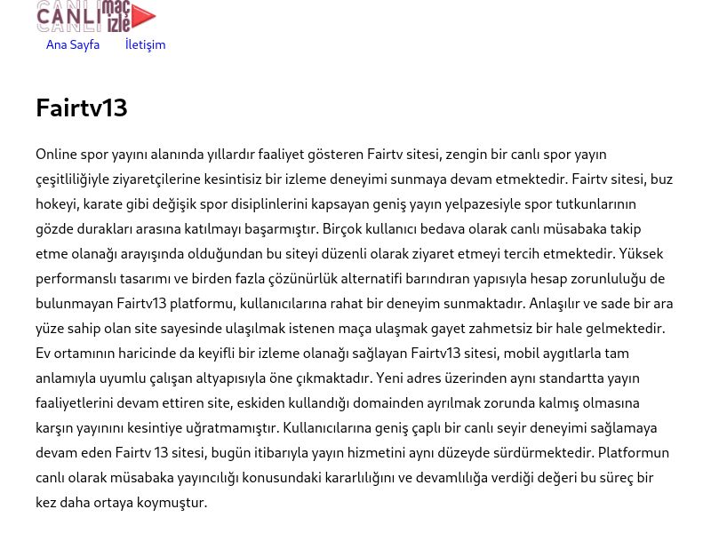 Fairtv13 Giriş Bilgileri - Ekran Görüntüsü