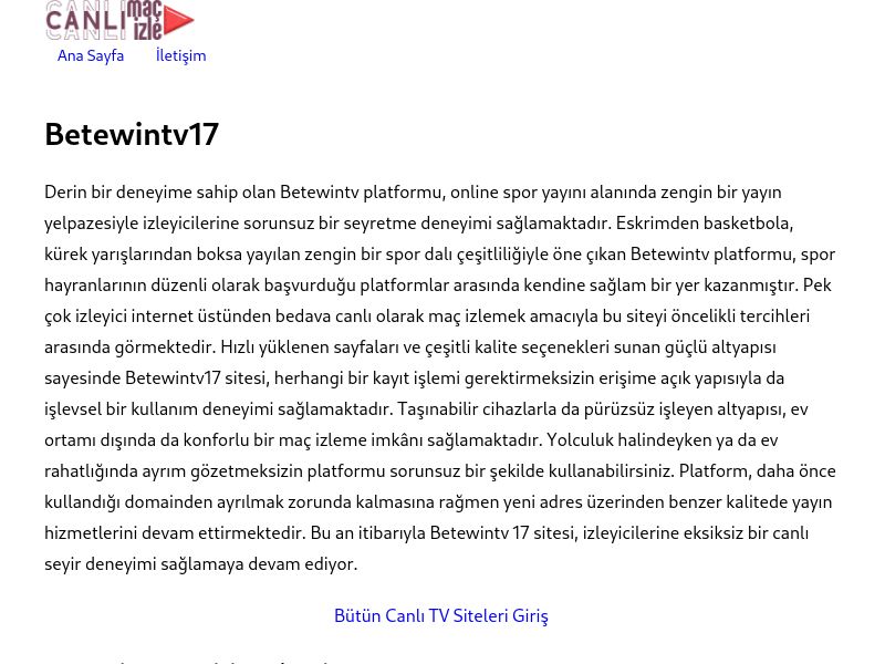 Betewintv17 Giriş Adresi - Ekran Görüntüsü