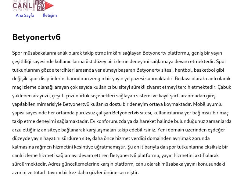 Betyonertv6 Giriş - Ekran Görüntüsü