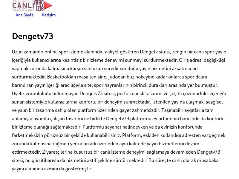Dengetv73 Giriş Bilgileri - Ekran Görüntüsü