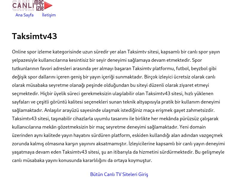 Taksimtv43 Güncel Giriş - Ekran Görüntüsü