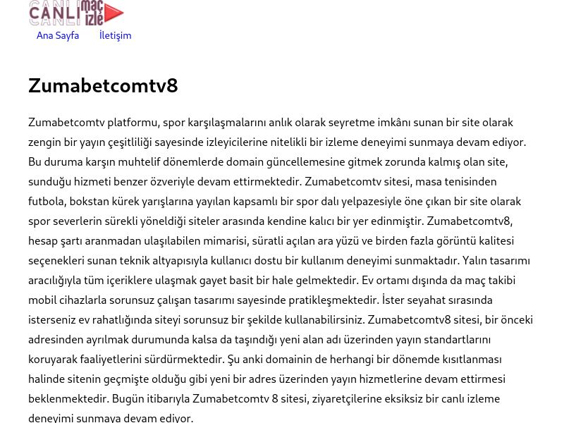 Zumabetcomtv8 - Ekran Görüntüsü