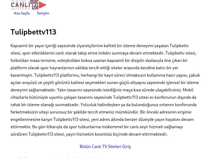 Tulipbettv113 Güncel Giriş Adresi Linki - Ekran Görüntüsü
