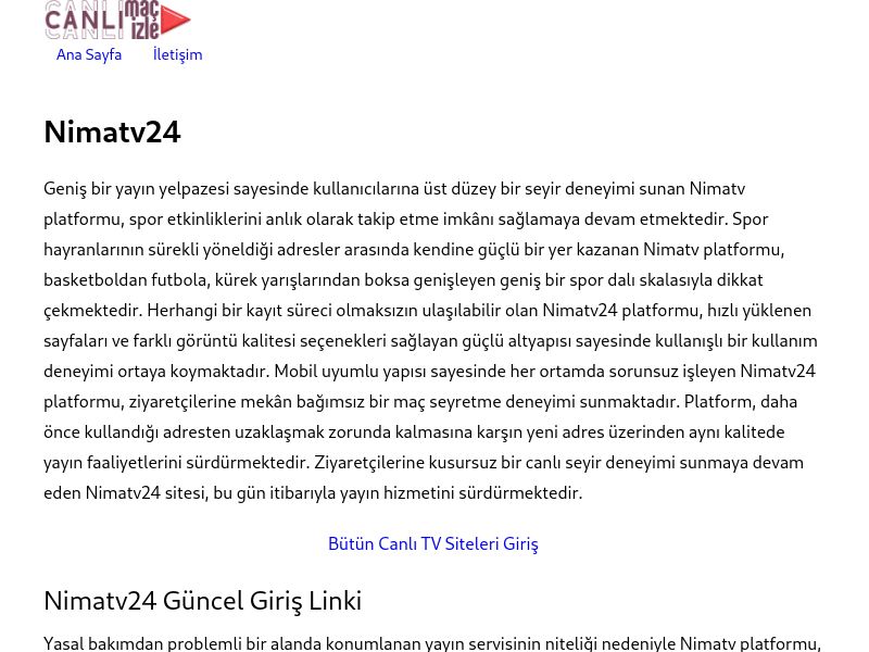 Nimatv24 Yeni Adres - Ekran Görüntüsü