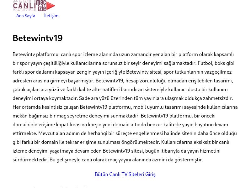 Betewintv19 Giriş Bilgileri - Ekran Görüntüsü