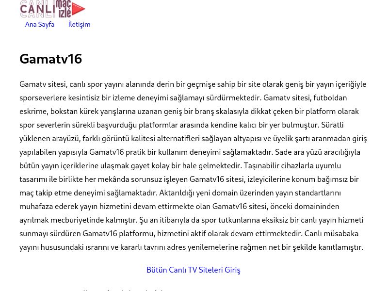 Gamatv16 Güncel Giriş - Ekran Görüntüsü