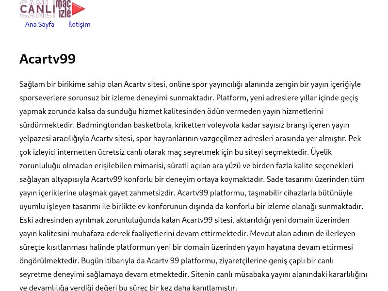 Acartv99 Giriş Adresi - Ekran Görüntüsü