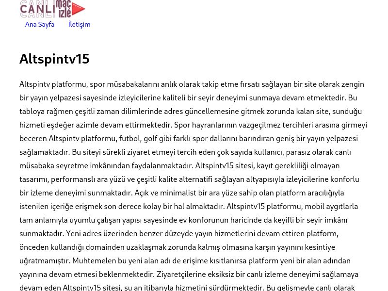 Altspintv15 Giriş Adresi - Ekran Görüntüsü