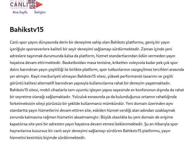 Bahikstv15 Güncel Giriş Adresi Linki - Ekran Görüntüsü