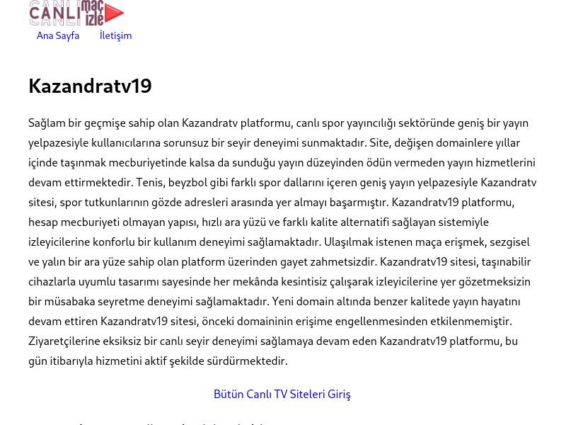 Kazandratv19 Güncel Link - Ekran Görüntüsü