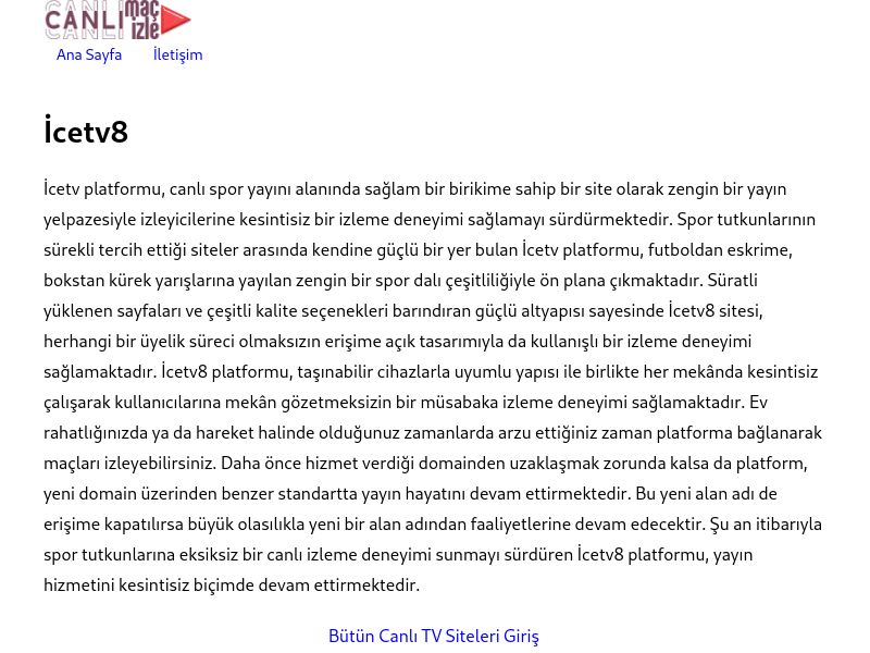 İcetv8 Giriş Adresi - Ekran Görüntüsü