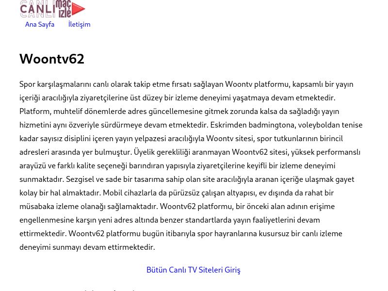 Woontv62 Yeni Adres - Ekran Görüntüsü