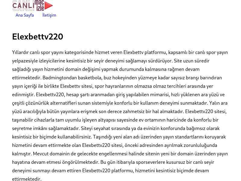 Elexbettv220 Giriş Adresi - Ekran Görüntüsü