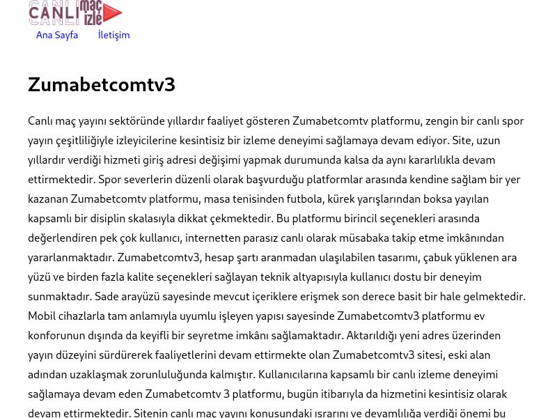 Zumabetcomtv3 Giriş - Ekran Görüntüsü