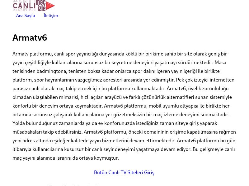 Armatv6 Giriş Bilgileri - Ekran Görüntüsü
