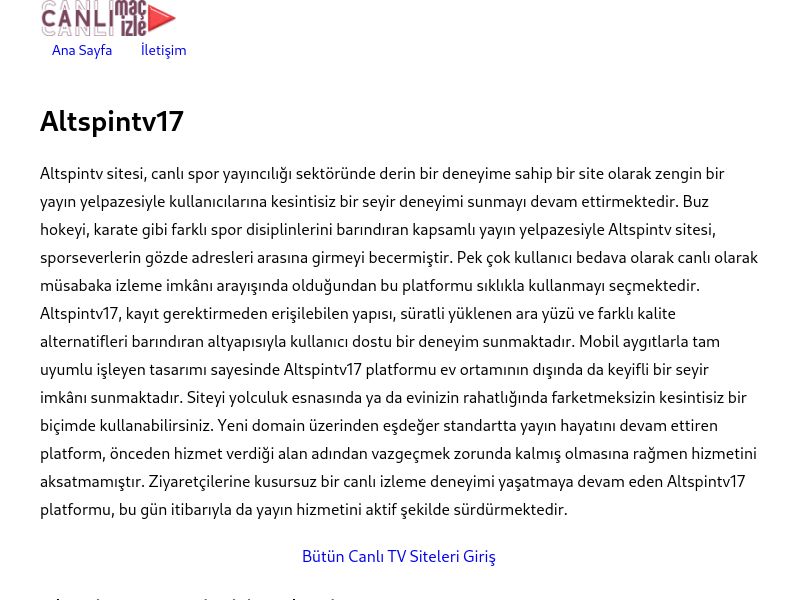 Altspintv17 Güncel Giriş - Ekran Görüntüsü