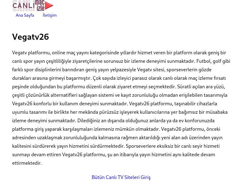 Vegatv26 Giriş Bilgileri - Ekran Görüntüsü