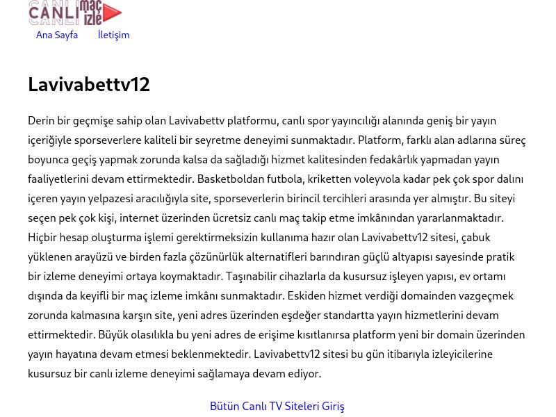 Lavivabettv12 Güncel Giriş Adresi Linki - Ekran Görüntüsü